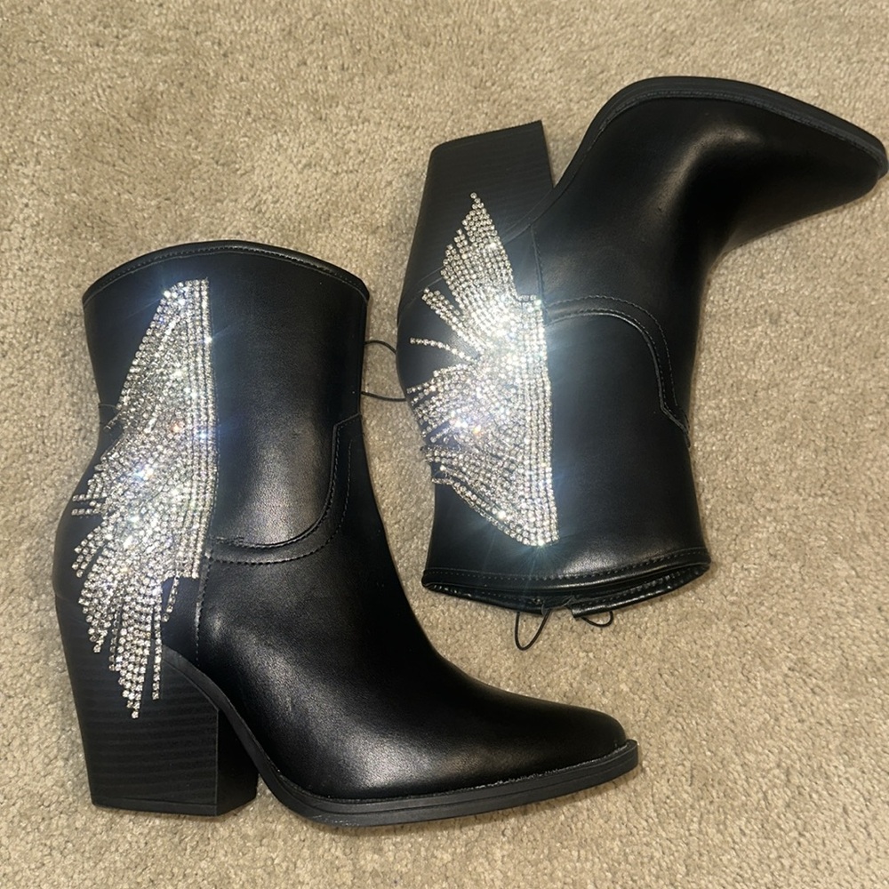 NWT FOREVER 21 RHINESTONE WESTERN BOOTS size 9 - Picture 4 of 4